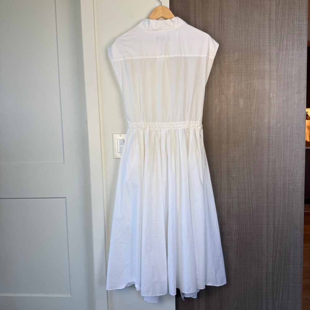 Zara White Poplin Shirt Midi Dress Button Down Front Size Large - Picture 12 of 16